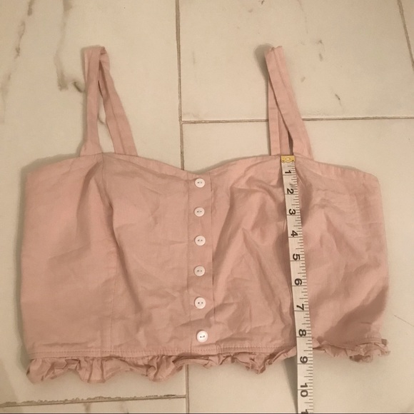 Pink Crop Top Ruffle Hem - Picture 6 of 7